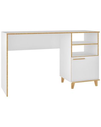 Manhattan Comfort Minetta 2-Shelf Mid-Century Office Desk