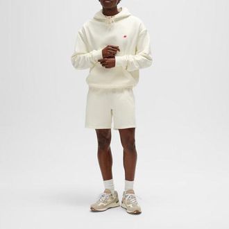 New Balance Mens Made in USA Core Hoodie in White Cotton Fleece, size Medium