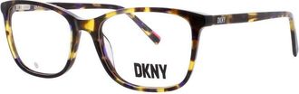 DKNY Ladies Tortoise Rectangular Eyeglass Frames Dk5055