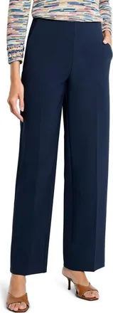 Nic+Zoe Lenox High Waist Wide Leg Stretch Pants in Dark Indigo at Nordstrom, Size Xx-Large