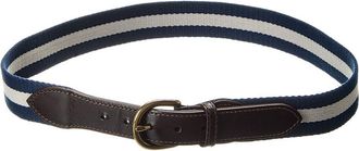 J.McLaughlin J.Mclaughlin Bryant Stripe Canvas & Leather Belt
