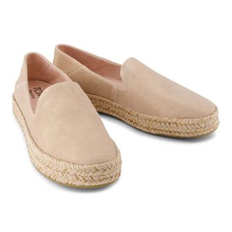 Toms Toms Carolina Leather Womens Pale Rose Espadrilles Suede - Size UK 3