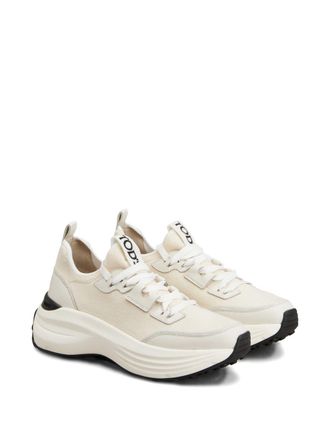 Tod's Fabric and Leather Platform Sneaker - Beige