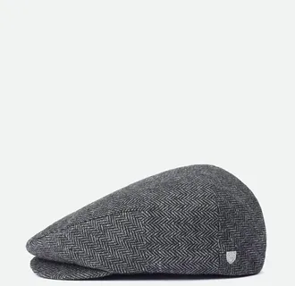Brixton Mens Hooligan Snap Cap In Grey Black Herringbone