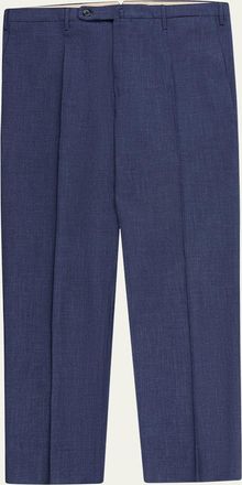 Incotex Mens Wool, Silk and Linen Slim Trousers