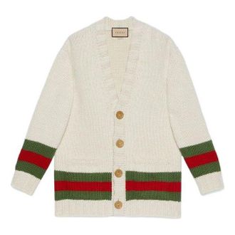 Gucci Wool Cardigan With Web Beige 706735-XKCJ4-9146