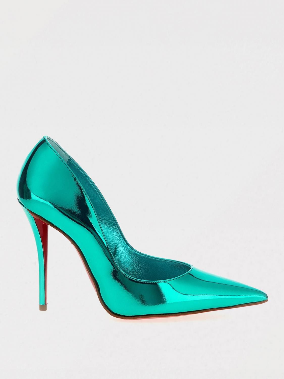 Christian Louboutin Green Satin Pompadouce Peep-Toe Pumps 10