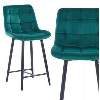 OEM Taburete De Terciopelo Verde H1-fx (estructura Negra)