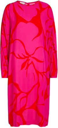 Dries Van Noten Dosta Printed Crepe Midi Dress - Fuchsia - S (UK8-10 / S)
