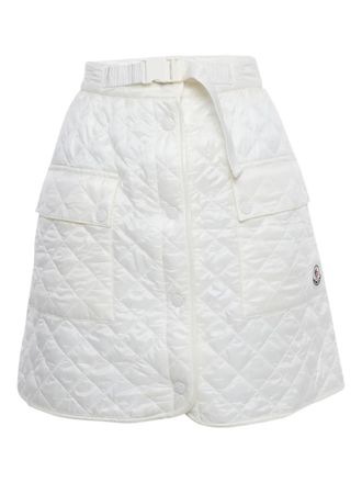 Moncler quilted-pattern A-line midi skirt - Bianco