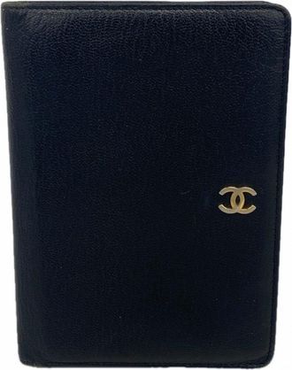 Chanel Black Leather Wallet (Bi-Fold) (Pre-Owned)