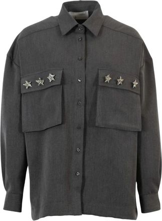 Brand Unique Buw 24508 Overshirt - Dames - Overhemden - Grijs - S - Overhemden