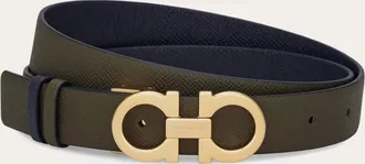 Ferragamo Women Gancini reversible and adjustable belt Green