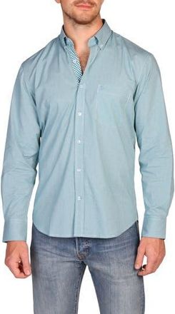 Tailorbyrd Classic Fit Stretch Cotton Button-Down Shirt in Teal at Nordstrom Rack, Size Medium