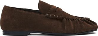 Alohas Suede Brown Leather Loafers with Classic Silhouette