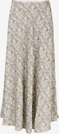 Hemisphere Langer Seidenrock mit Blattprint Hanja