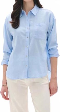 Hatley Relaxed Button Down Shirt In Light Blue Chambray