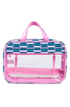 Mytagalongs Box Quilted Clear Toiletry Case in Teal/pink at Nordstrom Rack
