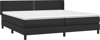 vidaXL Vidaxl - Cama Box Spring Con Colch&oacute;n Cuero Sint&eacute;tico Negro 200x200 Cm