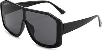 Generic Large Frame Mens And Womens Outdoor Sunglasses Vacation Commuter Sports Sun Glasses(Black)