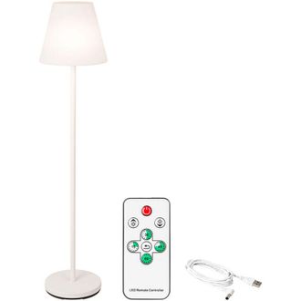 Lumineo Lampada da terra ricaricabile bianca per interni/esterni -- 150 cm - 18650 Li-ion 2600 mAh --- 180 lumen