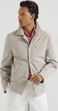 Brunello Cucinelli Bonded nylon outerwear jacket in Dove Grey at Nordstrom, Size 56 It