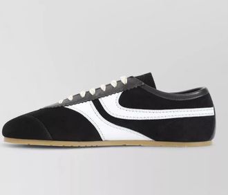 Dries Van Noten leather suede low-top sneakers