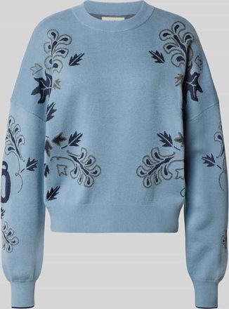 Scotch & Soda Oversized Strickpullover mit gerippten Abschlüssen in Jeansblau, Größe XS