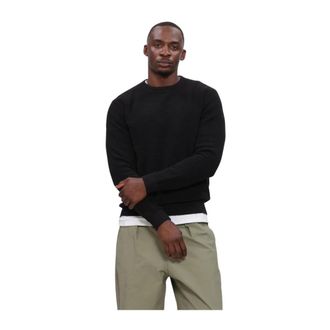 Selected Slhross LS Knit Structure Crew Neck - Heren - Truien - Zwart - Maat: M