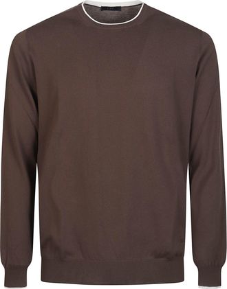 Fay Round Neck Cotton Sweater