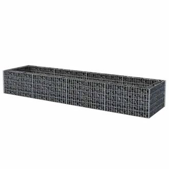 Berkfield Home Durable Gabion Raised Bed Steel 360x90x50 cm in Silver | Size: 360 x 90 x 50 cm