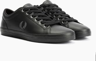 Fred Perry Mens Fred Perry Baseline Leather Mens Black Trainers - Size: 10