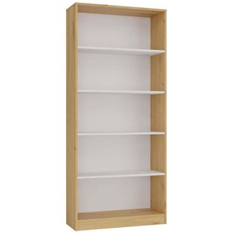 Topeshop Florence - Biblioteca Con 5 Estantes - Dimensiones 182x80x30 Cm - Mueble De Almacenamiento Para Libros - Roble Artesanal