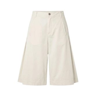 Mr & Mrs Italy Bermuda shorts met wijde pijpen - Dames - Korte broeken - Beige - Maat: S Katoen