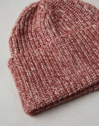Brunello Cucinelli Ribbed Wool Blend Beanie - Coral