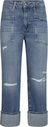 Mos Mosh Cropped Jeans - Dames - Cropped Jeans - Blauw - W32 - Katoen - Jeans