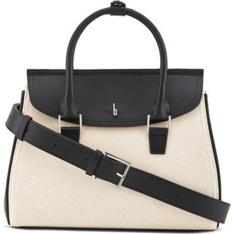 Behno Medium Coco Canvas & Leather Satchel in Sand/Black at Nordstrom