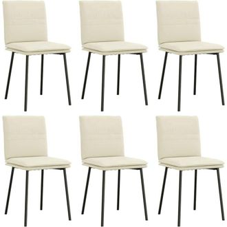 vidaXL Vidaxl - Sillas De Comedor 6 Unidades De Terciopelo Crema
