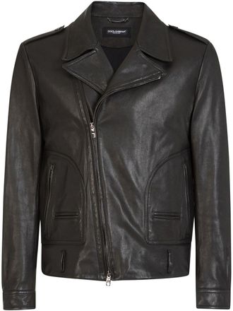 Dolce & Gabbana leather biker jacket - men - Lamb Skin - 54 - Black