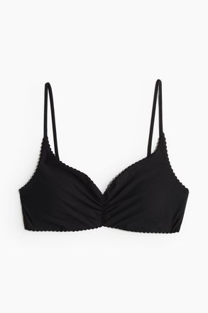 H&M Wattiertes Bikinitop - Schwarz