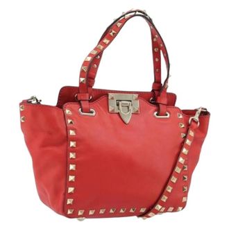 Valentino Pre-owned Leren Handtas - Dames - Pre-owned - Rood - Maat: ONE Size Leer