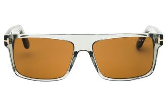 Tom Ford FT0999 Rectangular Acetate Sunglasses - Brown