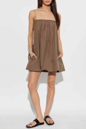 Matteau Short Off-the-shoulder Dress, Womens, Brown