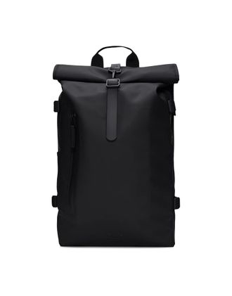 Rains 14590 zaino grande rolltop impermeabile nero