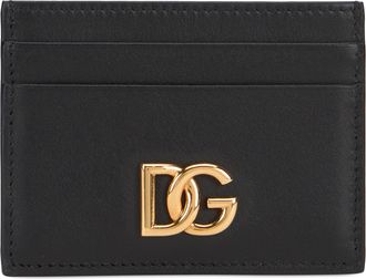 Dolce & Gabbana Womens Cardholder Black Calfskin Wallets & Purses