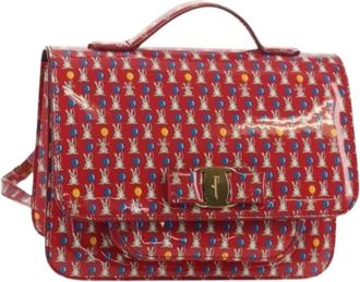 Ferragamo Pre-owned Handbags, female, Red, Size: ONE SIZE Pre-owned Vinyl Backpack