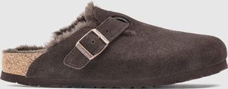 Birkenstock Sabots Boston Fourrure Mocca, Mod&egrave;le &Eacute;troit