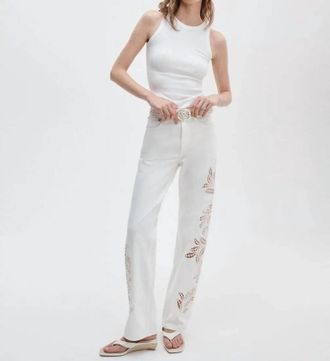 Rag & Bone Shea Relaxed Straight Jeans In White Floral