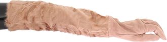 Dolce & Gabbana Beige Suede Xiangao Fur Elbow Womens Gloves