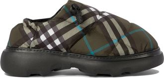 Burberry Pillow Slippers - Heren - Platte Schoenen - Groen - 40 EU - Leer - Schoenen